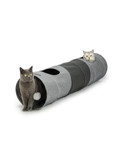 lionto Katzentunnel mit Spielball, 30x130 cm, Faltbarer erweiterbarer Spieltunnel aus pflegeleichtem Faux-Linen-Material für Katzen, Robustes Katzenspielzeug, 30 cm Durchmesser lionto Katzentunnel mit Spielball, 30x130 cm, Faltbarer erweiterbarer Spieltunnel aus pflegeleichtem Faux-Linen-Material für Katzen, Robustes Katzenspielzeug, 30 cm Durchmesser von lionto