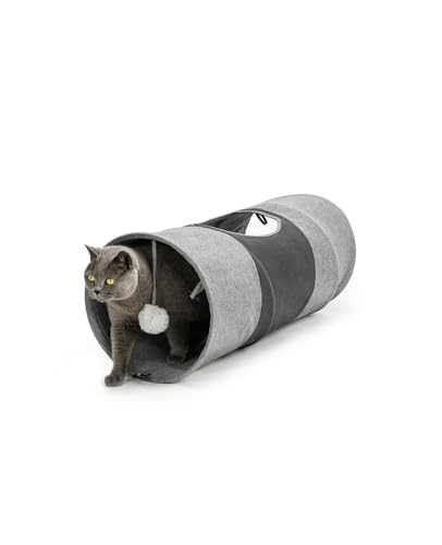 lionto Katzentunnel mit Spielball, 30x70 cm, Faltbarer erweiterbarer Spieltunnel aus pflegeleichtem Faux-Linen-Material für Katzen, Robustes Katzenspielzeug, 30 cm Durchmesser lionto Katzentunnel mit Spielball, 30x70 cm, Faltbarer erweiterbarer Spieltunnel aus pflegeleichtem Faux-Linen-Material für Katzen, Robustes Katzenspielzeug, 30 cm Durchmesser von lionto