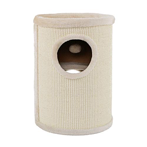 lionto Kratztonne aus Sisal mit Spielball & Plüschrand, Höhe 50 cm, Stabiler Kratzbaum für kleine & große Katzen, perfekte Krallenpflege & Beschäftigung, viele Versteckmöglichkeiten, Ø 36 cm, beige lionto Kratztonne aus Sisal mit Spielball & Plüschrand, Höhe 50 cm, Stabiler Kratzbaum für kleine & große Katzen, perfekte Krallenpflege & Beschäftigung, viele Versteckmöglichkeiten, Ø 36 cm, beige von lionto