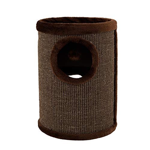 lionto Kratztonne aus Sisal mit Spielball & Plüschrand, Höhe 50 cm, Stabiler Kratzbaum für kleine & große Katzen, perfekte Krallenpflege & Beschäftigung, viele Versteckmöglichkeiten, Ø 36 cm, braun lionto Kratztonne aus Sisal mit Spielball & Plüschrand, Höhe 50 cm, Stabiler Kratzbaum für kleine & große Katzen, perfekte Krallenpflege & Beschäftigung, viele Versteckmöglichkeiten, Ø 36 cm, braun von lionto