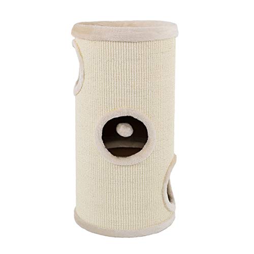 lionto Kratztonne aus Sisal mit Spielball & Plüschrand, Höhe 70 cm, Stabiler Kratzbaum für kleine & große Katzen, perfekte Krallenpflege & Beschäftigung, viele Versteckmöglichkeiten, Ø 36 cm, beige lionto Kratztonne aus Sisal mit Spielball & Plüschrand, Höhe 70 cm, Stabiler Kratzbaum für kleine & große Katzen, perfekte Krallenpflege & Beschäftigung, viele Versteckmöglichkeiten, Ø 36 cm, beige von lionto