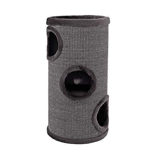 lionto Kratztonne aus Sisal mit Spielball & Plüschrand, Höhe 70 cm, Stabiler Kratzbaum für kleine & große Katzen, perfekte Krallenpflege & Beschäftigung, viele Versteckmöglichkeiten, Ø 36 cm, grau lionto Kratztonne aus Sisal mit Spielball & Plüschrand, Höhe 70 cm, Stabiler Kratzbaum für kleine & große Katzen, perfekte Krallenpflege & Beschäftigung, viele Versteckmöglichkeiten, Ø 36 cm, grau von lionto
