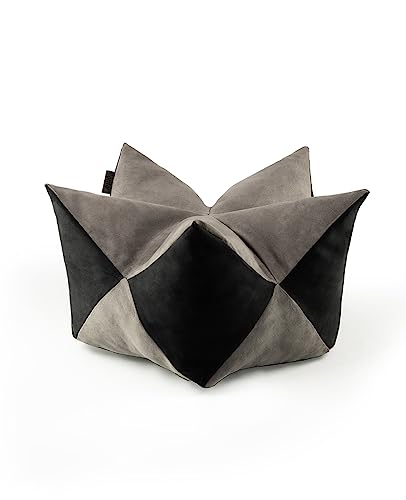 lionto Kronenkissen in Wildlederoptik für Katzen und kleine Hunde, extravagantes Sternenkissen mit abnehmbarem Bezug, 70x38 cm, strapazierfähiges Haustierkissen mit Variabler Füllung, grau/schwarz lionto Kronenkissen in Wildlederoptik für Katzen und kleine Hunde, extravagantes Sternenkissen mit abnehmbarem Bezug, 70x38 cm, strapazierfähiges Haustierkissen mit Variabler Füllung, grau/schwarz von lionto