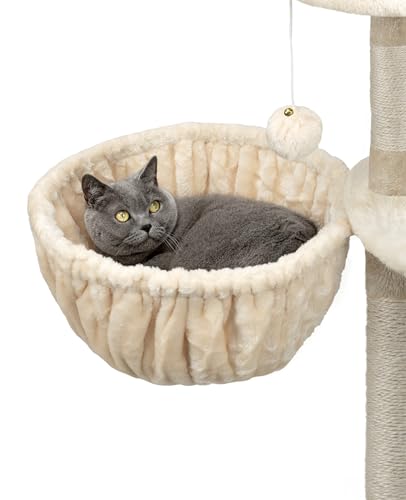 lionto Liegemulde aus weichem Plüsch für Kratzbaum, Ø 40 cm, 25 cm Tiefe, kuschelige Schlafmulde für jeden Katzenbaum mit M8-Gewinde, Stabiler Metallrahmen für kleine und große Katzen, beige lionto Liegemulde aus weichem Plüsch für Kratzbaum, Ø 40 cm, 25 cm Tiefe, kuschelige Schlafmulde für jeden Katzenbaum mit M8-Gewinde, Stabiler Metallrahmen für kleine und große Katzen, beige von lionto
