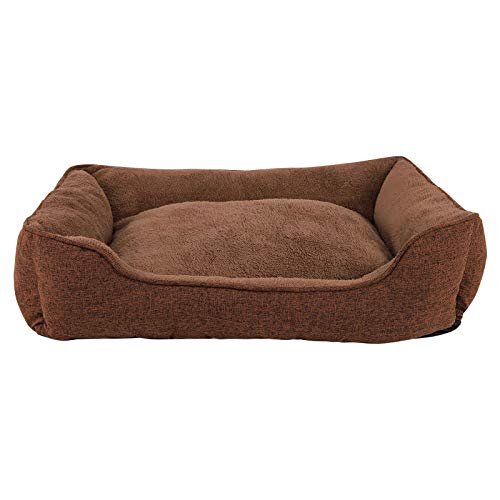 lionto Hundebett meliert Hundekissen Hundekörbchen Bezug abnehmbar, (M) 90x75 cm braun von lionto