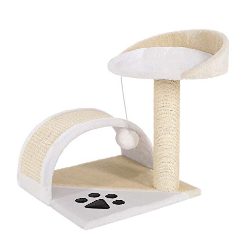 lionto Kratzbaum Kletterbaum Katzenkratzbaum Katzenbaum Höhe 43 cm, beige/weiß von lionto