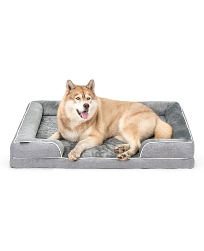 lionto orthopädisches Hundebett mit erhöhtem Rand, 122x89x20 cm, Robustes Hundekissen mit weichem Flanell, Bezug abnehmbar & waschbar, rutschfest, für kleine & große Hunde sowie Katzen geeignet, grau lionto orthopädisches Hundebett mit erhöhtem Rand, 122x89x20 cm, Robustes Hundekissen mit weichem Flanell, Bezug abnehmbar & waschbar, rutschfest, für kleine & große Hunde sowie Katzen geeignet, grau von lionto