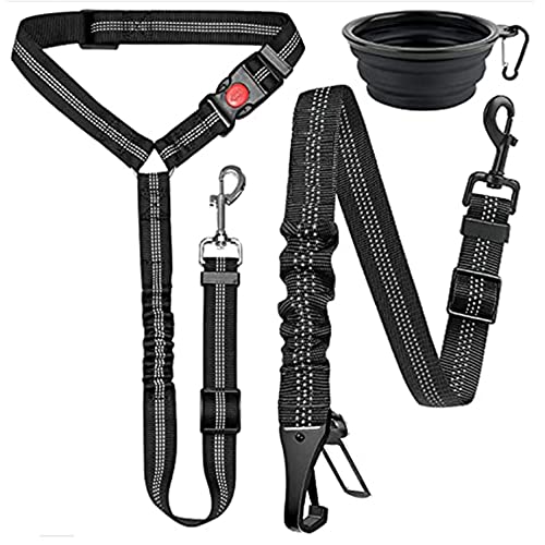 liovitor Hunde Gurt Leine für Autos, 2 Pack Gurt für Haustiere mit Verstellbarer Schnalle und Reflektierendem Bungee, Hunde Geschirr liovitor Hunde Gurt Leine für Autos, 2 Pack Gurt für Haustiere mit Verstellbarer Schnalle und Reflektierendem Bungee, Hunde Geschirr von liovitor