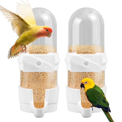 lisutupode Automatischer Vogelfutterspender für Käfig, Vogelwasserspender für Käfig - Transparenter Vogelkäfig-Futterspender,Automatischer Vogelkäfig-Wasserspender für Sittiche, mittelgroße, von lisutupode