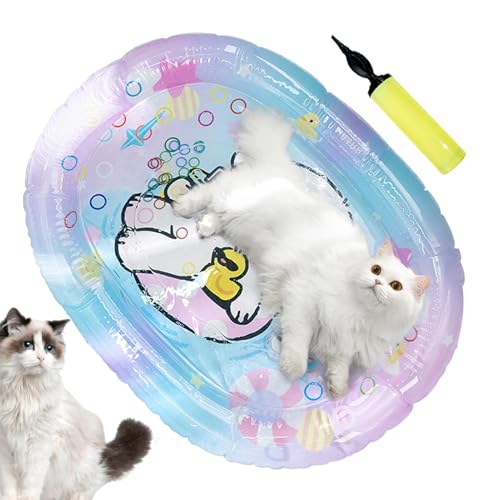 lisutupode Katzen-Wassermatte, Kühlkissen für Katzen mit Luftpumpe, sensorisches Spielpad, Kätzchen-Spielzeug für Entspannung, Heimunterhaltung, Outdoor, Indoor von lisutupode