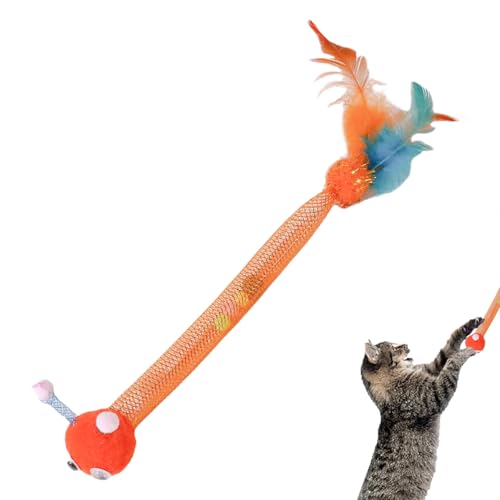 lisutupode Katzenspielzeug mit Glöckchen für Katzen | Katzenspielzeug mit Feder und Glöckchen – einziehbares Zubehör für körperliche Stimulation, Übung, Zahnreinigung, Jagd und lisutupode Katzenspielzeug mit Glöckchen für Katzen | Katzenspielzeug mit Feder und Glöckchen – einziehbares Zubehör für körperliche Stimulation, Übung, Zahnreinigung, Jagd und von lisutupode
