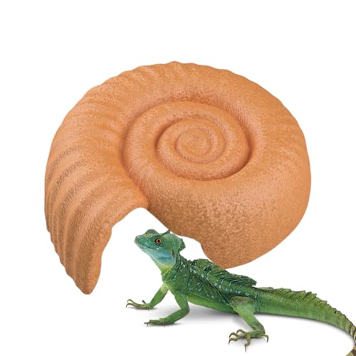 lisutupode Reptilienhöhle Ammonit-Form, Kleintierversteck, Unterschlupf, dekorativer Lebensraum zum Spielen, für Zuhause, Terrarium, Schlafbecken, Versteck Ruhegarten von lisutupode
