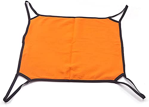 Katzen Hängematte Katzenhängematte, Haustierkäfig-Hängematte, Katzenhängebett Schlafen Schaukelstuhl Riemen Puppy Kitty Weicher Plüsch Baumwolle Einstellbar,Orange llxyzrzbhd713(Color:Orange) von llxyzrzbhd