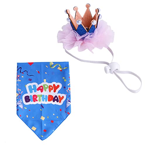 Lohill Hundetorte Fliege Katze Geburtstag Bandana Niedlich Hut Haustiere Party Supplies Outfit für Katze und Hund (Farbband Blau) von lohill