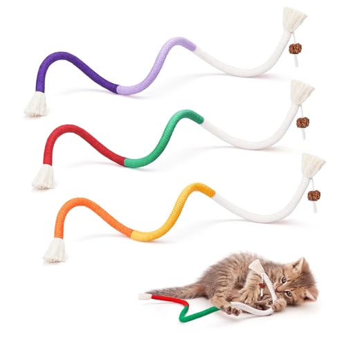 lomdung 3 Stück Katzenspielzeug Beißseil, Katzen Sisalseil Spielzeug, Teaser-Zauberstab für Katzen, Kausticks, Kitten Spielzeug, Katzenspielzeug Set, für Katzen Zahnpflege und Gegen Mundgeruch lomdung 3 Stück Katzenspielzeug Beißseil, Katzen Sisalseil Spielzeug, Teaser-Zauberstab für Katzen, Kausticks, Kitten Spielzeug, Katzenspielzeug Set, für Katzen Zahnpflege und Gegen Mundgeruch von lomdung