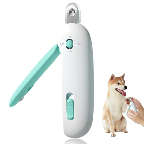 lomdung Einstellbarer Katzenkrallenschneider, Sicherer Krallentrimmer Anti Splash mit Nagelfeile, Scharf Hunde Krallenschneider, Katzennagelknipser für Mittlere Kleine Haustiere, Blau von lomdung