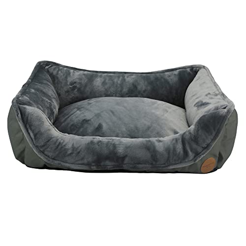 Long Rich Strapazierfähiges Hunde-Sofa, superweich, waschbar, rechteckig, Plüsch, Hunde- und Katzenbett, mit Rutschfester Oxford-Unterseite (70,1 x 59,9 x 20,1 cm, Dunkelgrau) von long rich