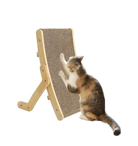 5 in 1 Katzenkratzer, Karton Katzenkratzer mit Massivholzrahmen, Reversible Katzenmöbel, Katzenkratzer für Indoor-Katzen (A) von longjunjunfashion