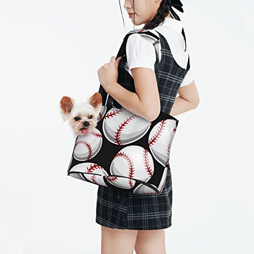 Baseball-Softball-Grafik, weiche Seiten-Reise-Haustier-Tragetasche, Handtasche, tragbare kleine Haustier-Tragetasche, Umhängetasche von losolese
