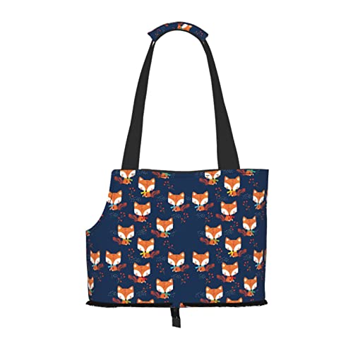 Lustiger Fuchs, blau, weiche Reisetasche für Haustiere, Tragetasche, Handtasche, tragbare kleine Haustiertasche, Umhängetasche von losolese