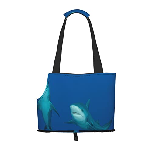 Ocean Wave Shark, weiche Seiten-Reise-Transporttasche für Haustiere, Handtasche, tragbare kleine Haustier-Transporttasche, Umhängetasche von losolese