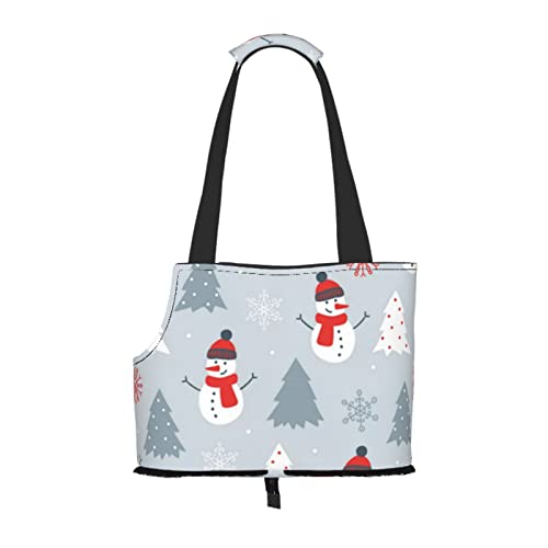 Weihnachts-Schneemann-Kawaii, weiche Seiten-Reise-Haustier-Tragetasche, Handtasche, tragbare kleine Haustier-Tragetasche, Umhängetasche von losolese