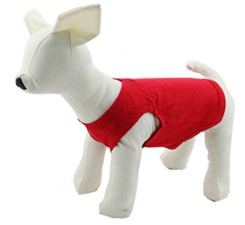 2018 Haustier Kleidung Hund Kleidung Blank T-Shirt Tank Top Westen für kleine mittlere große Hunde 100% Baumwolle Hund Sommer Weste Classic (XL, Rot) von lovelonglong