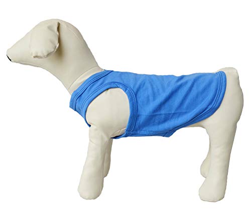 2018 Haustier Kleidung Hund Kleidung Blanko T-Shirt Tank Top Westen für Kleine Mittlere Große Hunde 100% Baumwolle Hund Sommer Weste Classic (XXXXL, Blau) von lovelonglong