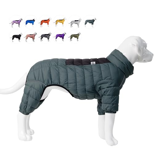 Hundemantel, warme Hundejacke, 4 Beine bedeckt, wasserdicht, Winddicht, reflektierende, warme Hundeweste, Hundeschneejacke für kleine, mittlere und große Hunde.ArmyGreen S von lovelonglong