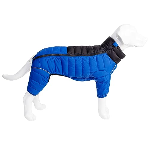 Dog Coat Dog Warm Jacket, 4 Legs Covered Waterproof Windproof Reflective Warm Dog Vest, Zippered Adjustable Outdoor Dog Snow Jacket for Small Medium Large Dogs Blue XXL von lovelonglong