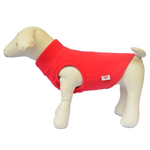 Hunde-Winterweste, warm, atmungsaktiv, Polarfleeceweste, Leichter Wintermantel mit Loch für die Leine für die Hals, für kleine, mittelgroße und große Hunde, Rot, Größe XS Hunde-Winterweste, warm, atmungsaktiv, Polarfleeceweste, Leichter Wintermantel mit Loch für die Leine für die Hals, für kleine, mittelgroße und große Hunde, Rot, Größe XS von lovelonglong