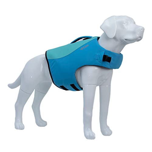 Hundeschwimmweste, Sport Style Hunde-Schwimmmantel mit ausgezeichnetem Auftrieb, Stilvolle Hundeschwimmweste mit Rettungsgriff für kleine mittelgroße große Hunde Türkis M von lovelonglong