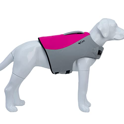 Hundeschwimmweste Sport Style Hunde-Schwimmmantel mit ausgezeichnetem Auftrieb, stilvolle Hundeschwimmweste mit Rettungsgriff für kleine mittelgroße große Hunde Rosered XL von lovelonglong