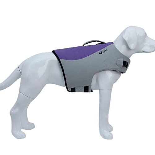 Hundeschwimmweste Sport Style Hunde-Schwimmmantel mit ausgezeichnetem Auftrieb, stilvolle Hundeschwimmweste mit Rettungsgriff für kleine mittelgroße große Hunde lila L von lovelonglong