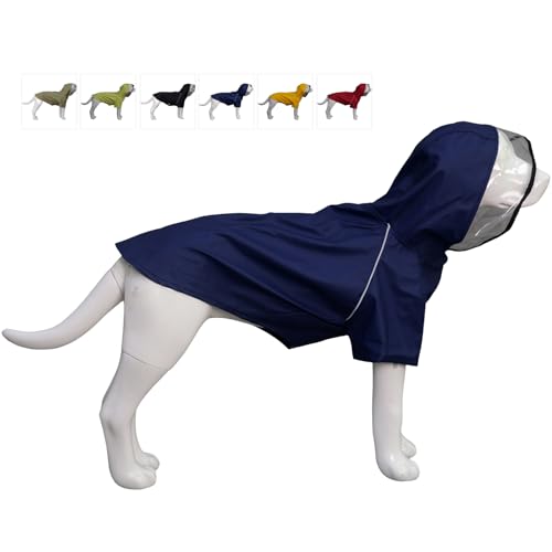 LoveLonglong Premium wasserdichter Hunderegenmantel mit reflektierenden Sicherheitsmerkmalen, Regenmäntel für große, mittelgroße und kleine Hunde. Navy Blue 4XL LoveLonglong Premium wasserdichter Hunderegenmantel mit reflektierenden Sicherheitsmerkmalen, Regenmäntel für große, mittelgroße und kleine Hunde. Navy Blue 4XL von lovelonglong