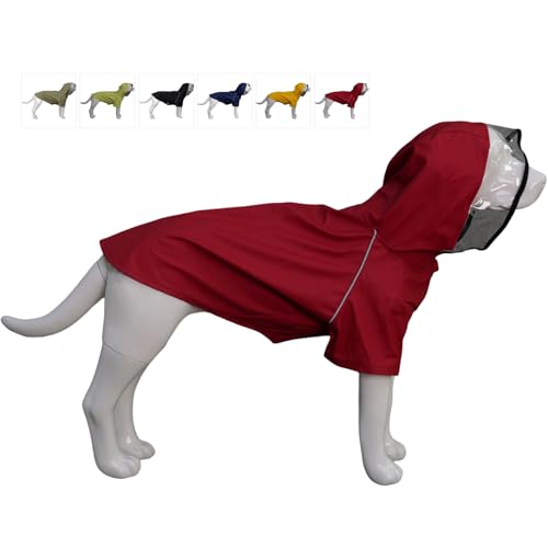LoveLonglong Premium wasserdichter Hunderegenmantel mit reflektierenden Sicherheitsmerkmalen, Regenmäntel für große, mittelgroße und kleine Hunde. Red 2XL LoveLonglong Premium wasserdichter Hunderegenmantel mit reflektierenden Sicherheitsmerkmalen, Regenmäntel für große, mittelgroße und kleine Hunde. Red 2XL von lovelonglong
