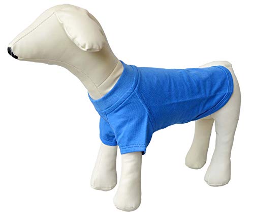 Lovelonglong Haustierkleidung, Hundekostüme, einfaches Blanko-T-Shirt, T-Shirts für kleine Hunde, Blau, Größe L von lovelonglong