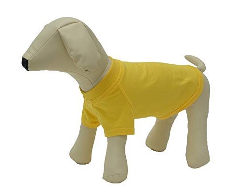 Lovelonglong Pet Clothing Dog Costumes Basic Blank T-Shirt Tee Shirts for Small Dogs Yellow L von lovelonglong
