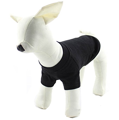 Lovelonglong Haustierkleidung, Hundekostüme, einfaches Blanko-T-Shirt, T-Shirts für kleine Hunde, Schwarz, Größe S von lovelonglong