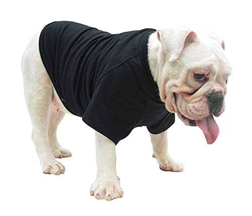 Lovelonglong Hund T-Shirt, 100% Baumwolle, Haustier T-Shirt, Hund-Unterhemd T-Shirts Für Französische Bulldoggen, Englische Bulldoggen, Möpse Black B-M von lovelonglong