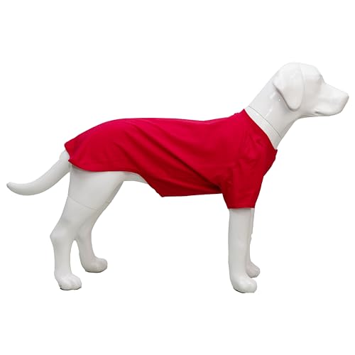Lovelonglong Hund T-Shirt, 100% Baumwolle, Haustier T-Shirt, Hund-Unterhemd T-Shirts Für mittlere Hunde Red XXL von lovelonglong