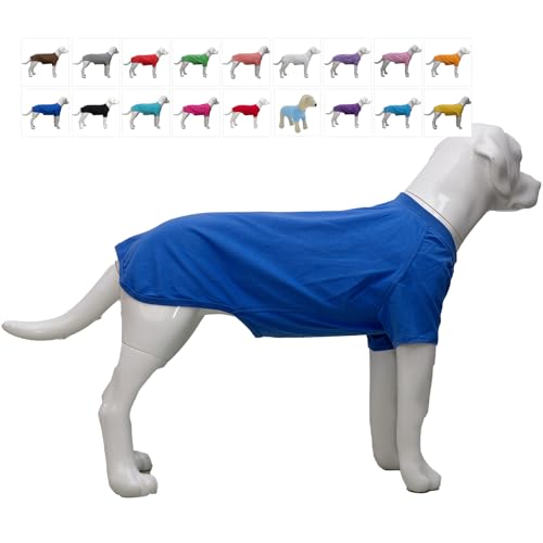 Lovelonglong Hund T-Shirt, 100% Baumwolle, Haustier T-Shirt, Hund-Unterhemd T-Shirts Für mittlere und kleine Hunde Blue XL von lovelonglong