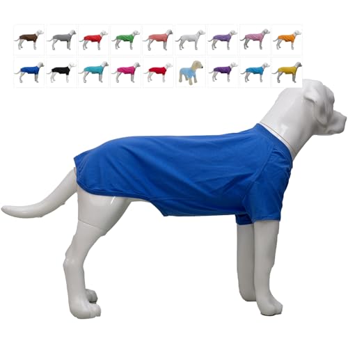 Lovelonglong Hund T-Shirt, 100% Baumwolle, Haustier T-Shirt, Hund-Unterhemd T-Shirts Für Dackel, Corgi Blue D-L von lovelonglong
