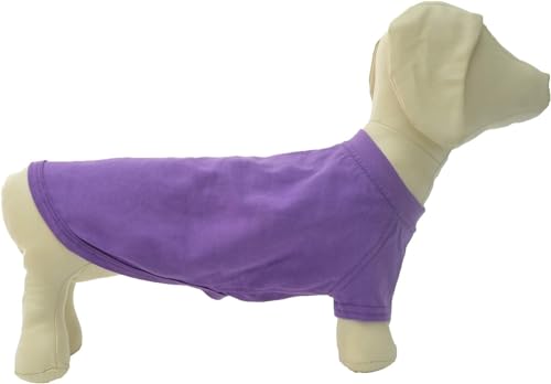 Lovelonglong Hund T-Shirt, 100% Baumwolle, Haustier T-Shirt, Hund-Unterhemd T-Shirts Für Dackel, Corgi Purple D-S von lovelonglong