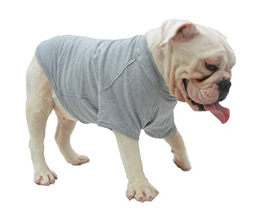 Lovelonglong Hund T-Shirt, 100% Baumwolle, Haustier T-Shirt, Hund-Unterhemd T-Shirts Für Französische Bulldoggen, Englische Bulldoggen, Möpse Gray B-S von lovelonglong