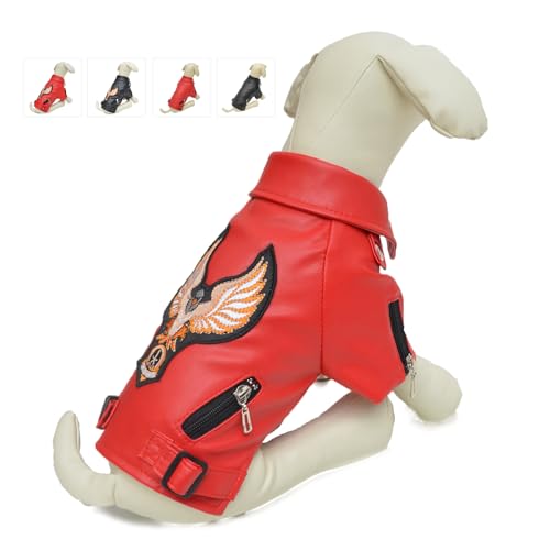 Lovelonglong Coole Hunde Lederjacke Warme Mäntel Hunde Winddicht Kaltes Wetter Mäntel für Große Mittlere Kleine Hunde mit Adler Stickerei Rot L Lovelonglong Coole Hunde Lederjacke Warme Mäntel Hunde Winddicht Kaltes Wetter Mäntel für Große Mittlere Kleine Hunde mit Adler Stickerei Rot L von lovelonglong
