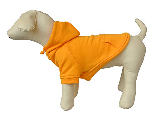 Haustierkleidung, Hundemantel, Kapuzenpullover, Winter-/Herbst-Sweatshirt für kleine, mittelgroße und große Hunde, 11 Farben, 100% Baumwolle, Größe M, Orange von lovelonglong