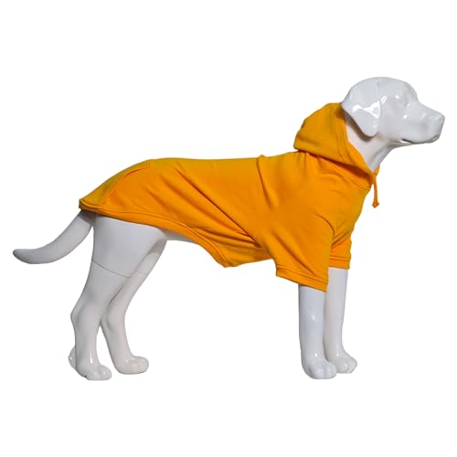 Lovelonglong Haustier-Kleidung, Hundemantel, Hoodie, Winter, Herbst, Sweatshirt für kleine, mittelgroße und große Hunde, 11 Farben, 100% Baumwolle, Größe XXXL, Orange von lovelonglong