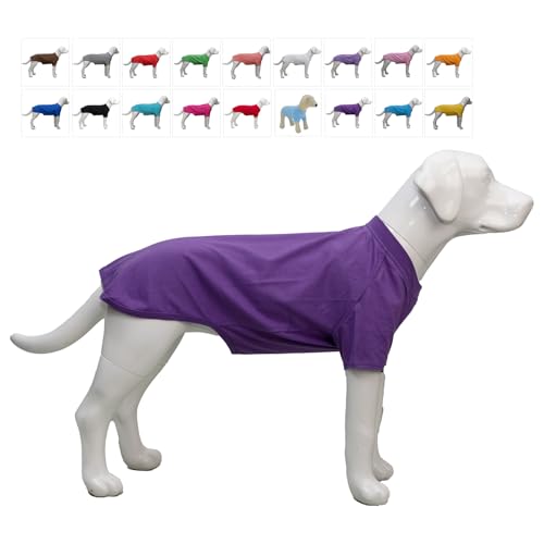 Lovelonglong Hund T-Shirt, 100% Baumwolle, Haustier T-Shirt, Hund-Unterhemd T-Shirts Für Dackel, Corgi Purple D-L von lovelonglong