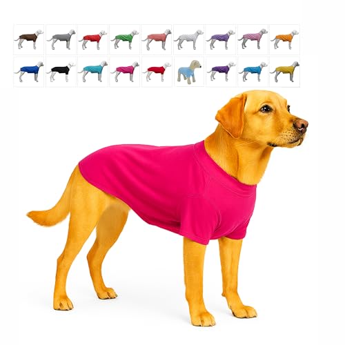 Lovelonglong Hund T-Shirt, 100% Baumwolle, Haustier T-Shirt, Hund-Unterhemd T-Shirts Für mittlere und große Hunde Rosered XXL+ von lovelonglong